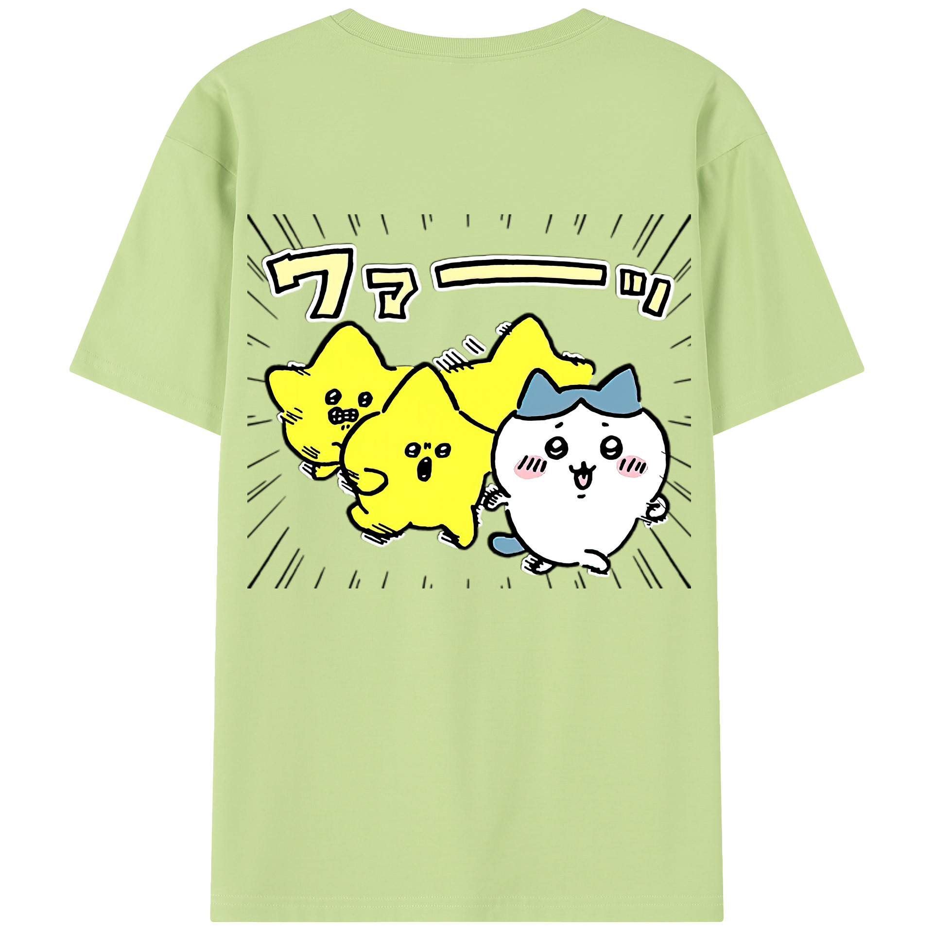 （画像用） ちいかわ 流れ星 Chii-kawa Shooting star 綿100％半袖Tシャツ（背面プリント）